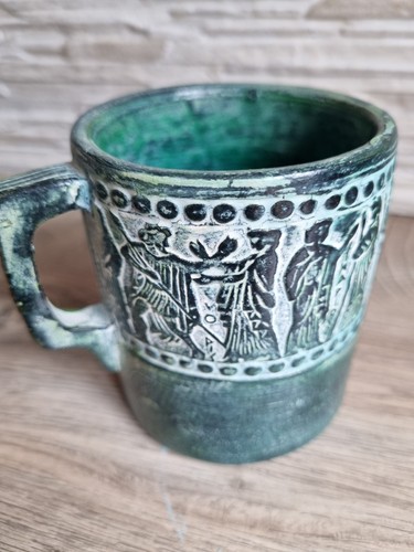Greek pottery mug 9cm relief - greek,