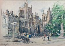Marjorie Christine Bates Original Vintage Pastel study signed, Bristol Cathedral