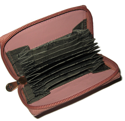 Dusky pink leather concertina - dusky,