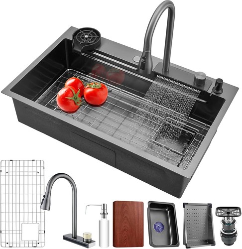 Waterfall kitchen sink 32x20 - waterfall,