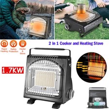 2 in 1 Portable Butane Gas Heater 1.7KW Heating Stove Burner for Outdoor Hiking