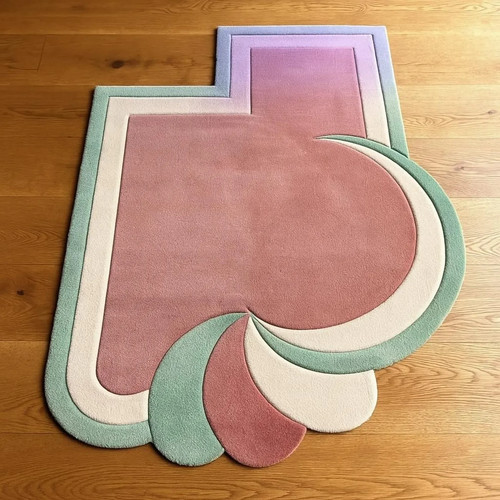 Hand tufted pastel - rug,, modern