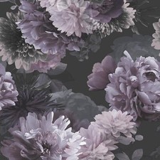 Muriva Issey Lipsy Wallpaper Large Blossoms Flowers Elegant Floral Mauve 144060