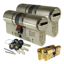 Yale Door Lock Cylinder Platinum 3* Star Euro Barrel Keyed Alike Pairs Anti Snap