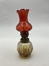 Vintage Coloured Art Glass Oil Lamp (S)