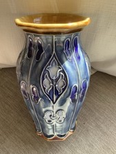 Doulton Lambeth Hexagonal Vase by MB - Art & Crafts - Art Nouveau c1900