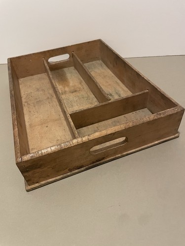 Vintage wooden cutlery tray - vintage,