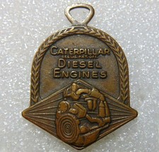 Vintage Caterpillar Diesel Engines Fob Badge / Medal c1955