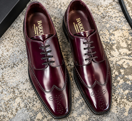 Barker matt shine brogue - barker, hi-shine