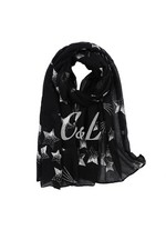 Shooting Star Silver Foil Print Scarf Light Wight Shawl Wrap Pashmina
