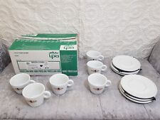 Miscela D’Oro Coffee Cup & Saucer Set Of 6 Made In Italy - Italian Porcelain New