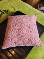 1 × Pink vintage / boho / shabby chic mini cushion