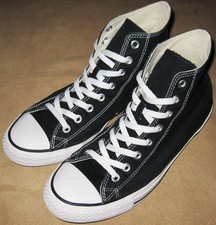 Converse All Star Size 9 UK Chuck Taylor Hi Top Black Canvas Trainers EUR 42.5