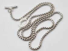 Links of London T-bar BOX CHAIN necklace sterling silver excellent condition 17