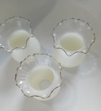 3 x Vintage Bell Glass Lampshades Frosted