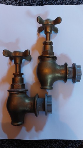 Pair brass hot - cold, taps