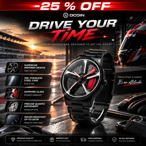 Men quartz wheel watch - men’s,