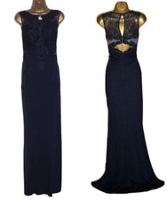 Lipsy VIP Navy Maxi Dress 16 Lace Evening Gown Party Occasion Wedding Ball Prom
