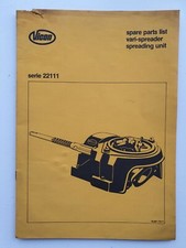 VICON SERIES 22111 VARI-SPREADER SPREADING UNIT PARTS LIST
