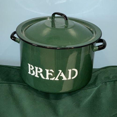 Large vintage enamel bread bin - vintage,