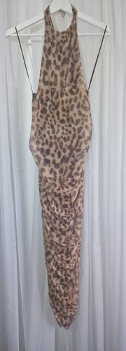 Zara leopard print mesh halter - print,