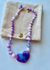 BN Lola Rose Large Alice Heart Cotton Candy Quartz Semi Precious Stones Necklace