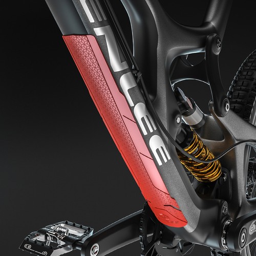 Orange bike frame protector - bike,
