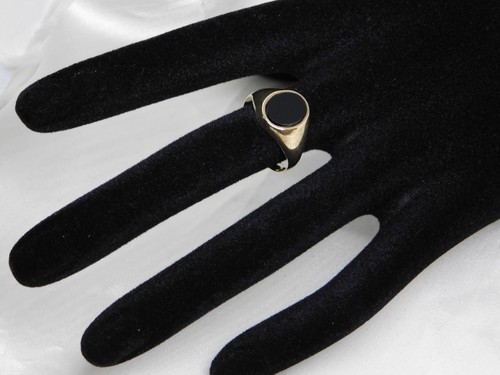 9ct gold oval black onyx - gold,