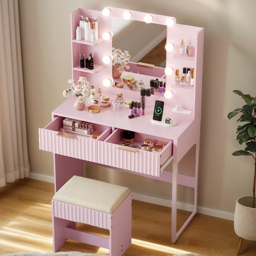 Vanity set with stool makeup - set,