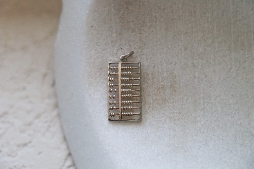 Vintage silver chinese abacus - silver,