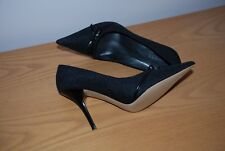 Ladies black fabric high heel