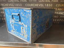 Industrial Galvanised Tote Bin Metal Storage Box Blue