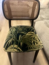 Cane Back Dining Chairs Upholstered In House Of Hackney fabric