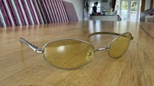 Vintage Police Oval Yellow Gold Men’s Sunglasses Straight Arm Sprung Hinges
