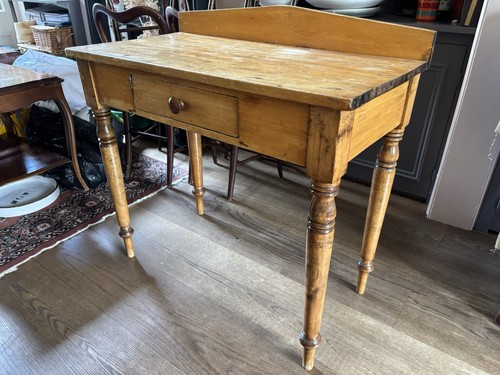 Antique pine writing desk hall - desk,