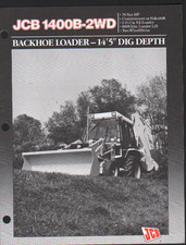1989, JCB 1400B-2WD Backhoe Loader Brochure Leaflet