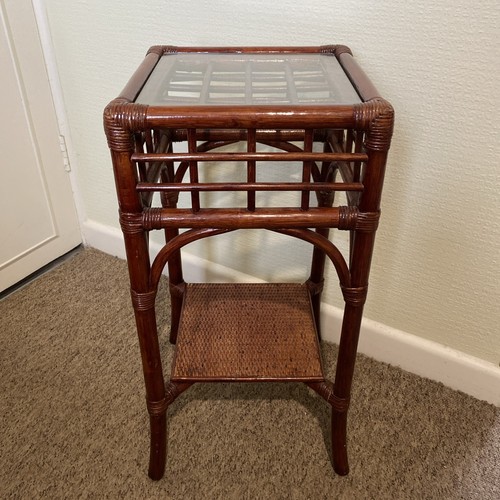 Bamboo side coffee table - coffee, with