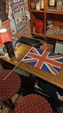 Vintage 45x30cm Union Jack British Flag. Wooden stick