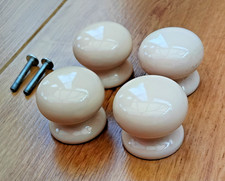 4 Ceramic Drawer Door Cream Porcelain Cupboard Cabinet 40 mm Kitchen Knobs
