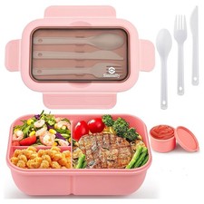 Sinnsally Bento Lunch Box Kids 1300ml Stackable Packed Boxes Pink