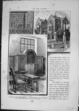 Antique Old Print Harrow School Schoolroom Head Master'S Desk Cassell C1882