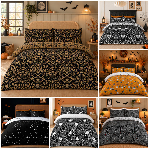 Damask halloween duvet cover - duvet,