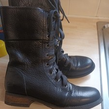 Black Military  Style Boots by Cat size 4