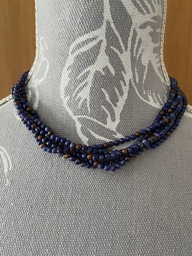 Vintage lapis lazuli beaded - lazuli,