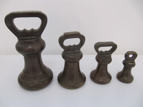 Antique set brass bell - of,