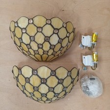 A Pair of Tiffany Style Wall Lights + Wall Fitting