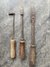 Antique Copper-Ended Soldering Irons with Wooden Handles