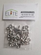 Elite Greenhouse Square Head 11mm Bolts and Nuts. Aluminium x20 Genuine. FreeP&P
