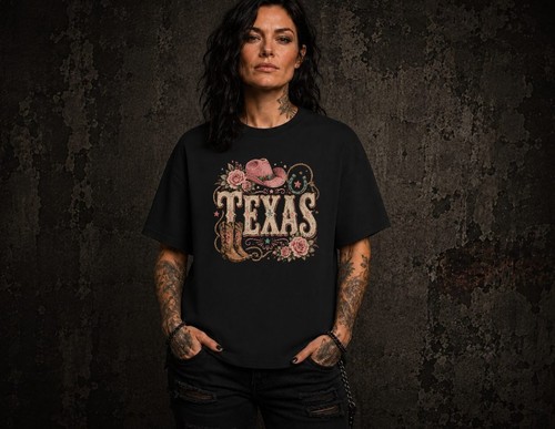 Texas shirt pink cowgirl - texas,