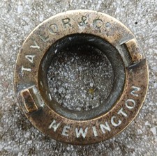 Antique Brewery Brass Beer Cask Barrel Bung Tap Collar Taylor Newington